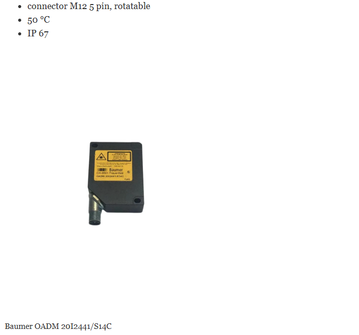 Baumer OADM 20I2441/S14C Distance Sensors