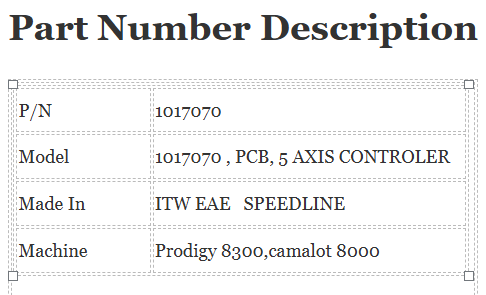 Camalot Dispensers Controler 1017070 , PCB, 5 AXIS CONTROLER ,CAMALOT