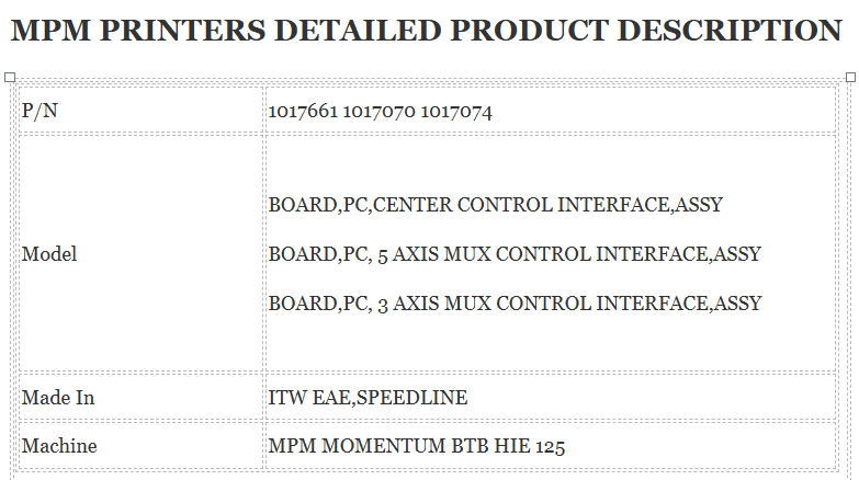 Mpm Printer 1017661