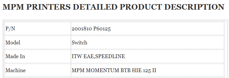 Mpm Printer Switch 2001810
