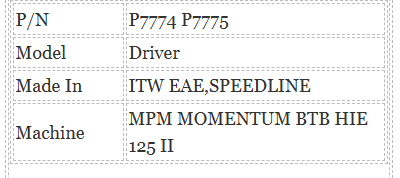 Mpm Printer Up2000 P7775