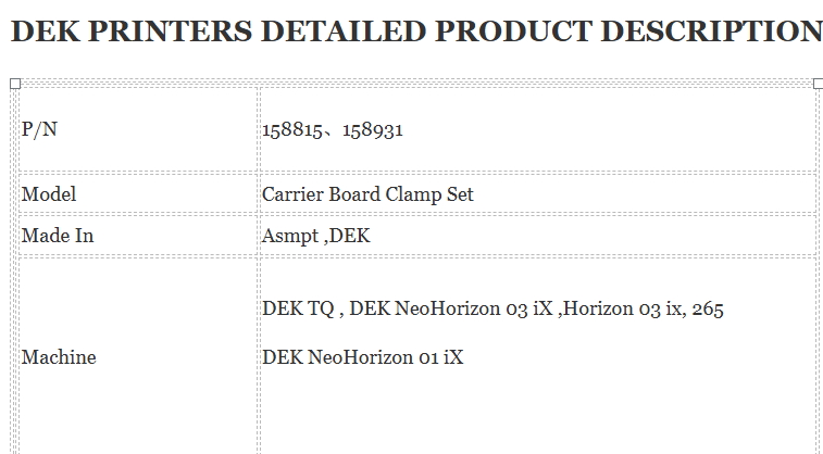 158931 Dek Printer