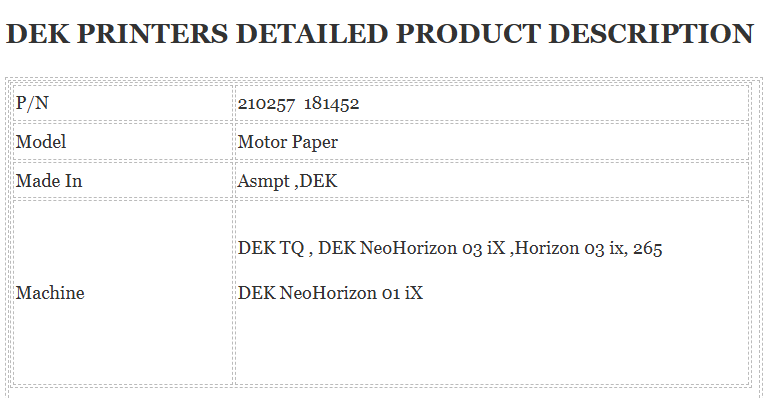 181452 Asmpt Dek Printer 