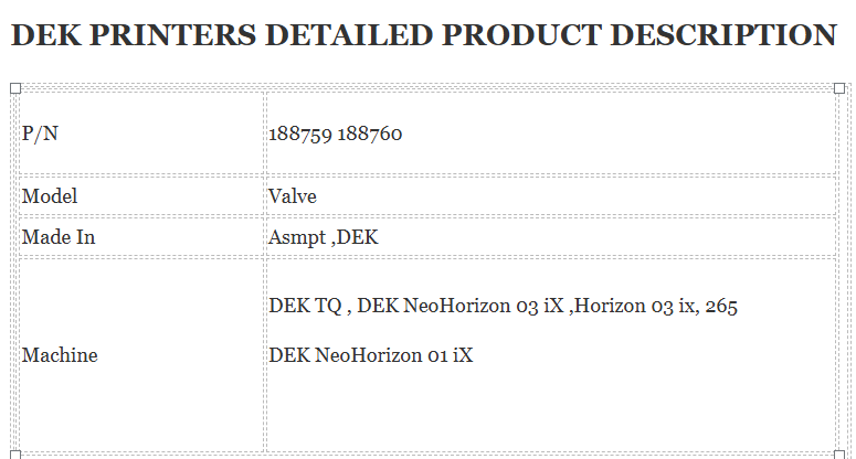 188760 Asmpt Dek Printer
