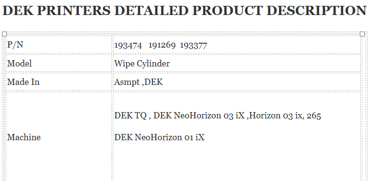 191269 Dek Printer