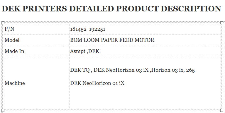 192251 Asmpt Dek Printer