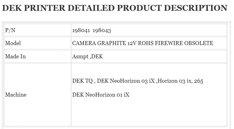 198043 Dek Printer