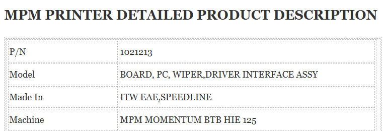 1021213 Board Mpm Printer