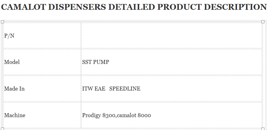 Camalot Dispenser SST PUMP