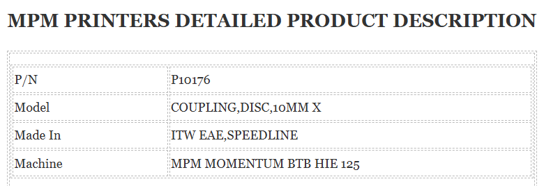 Coupling Mpm Printer