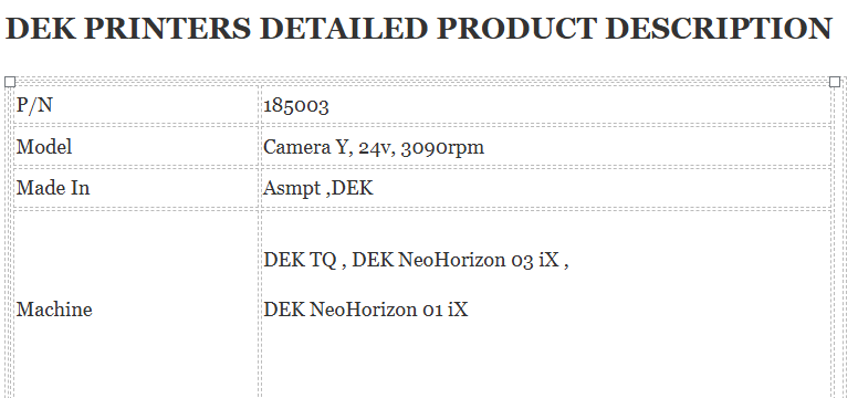 Dek Printer 185003