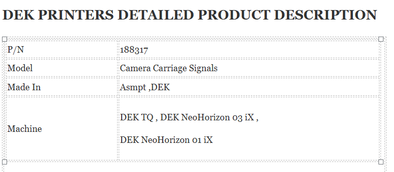 Dek Printer 188317
