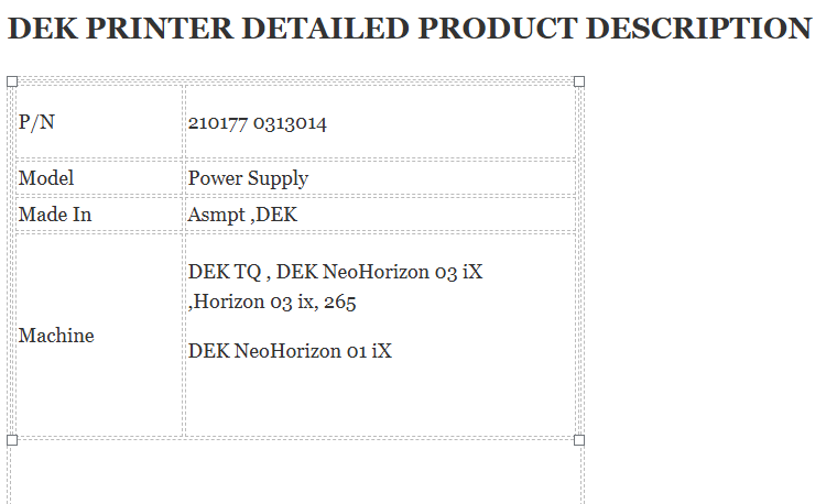 Dek Printer 210177