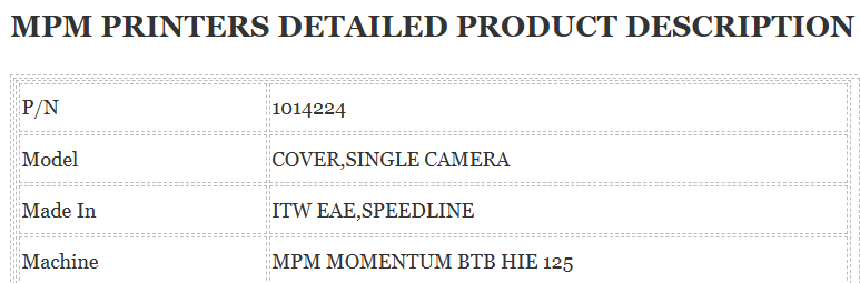 Mpm Printer 1014224
