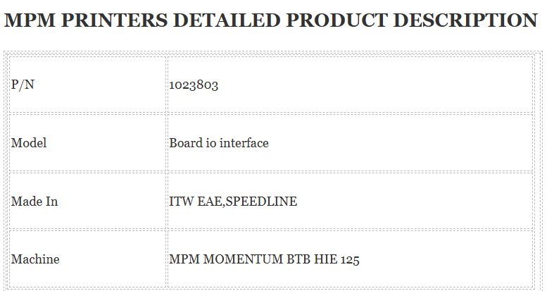 Mpm Printer Board 1023803