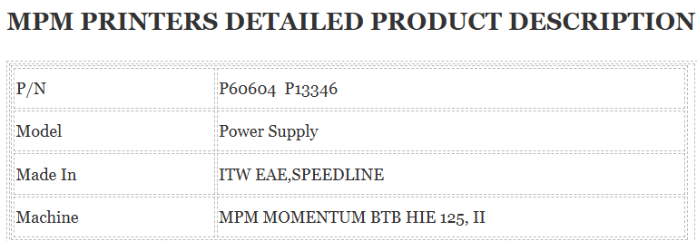 P13346 Mpm Printer