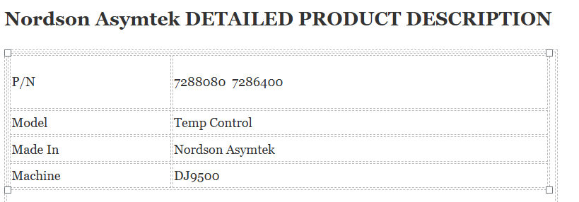 Temp Control Nordson