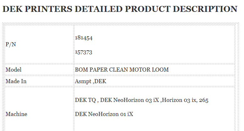 Dek Printer 181454