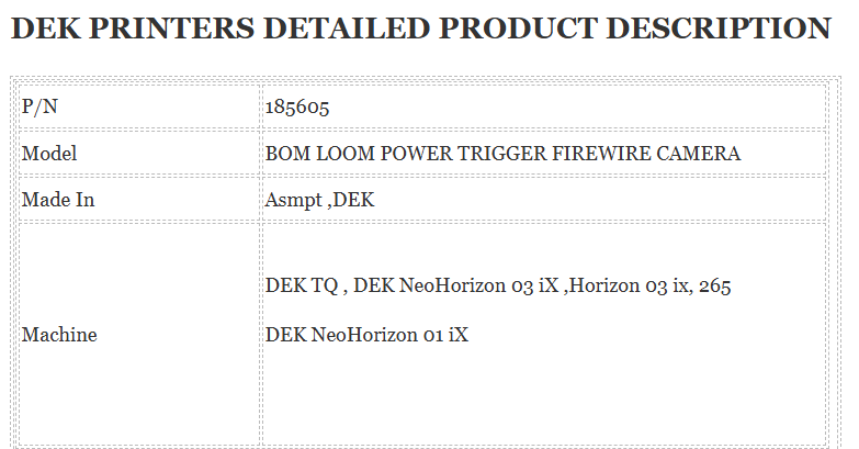 Dek Printer 185605