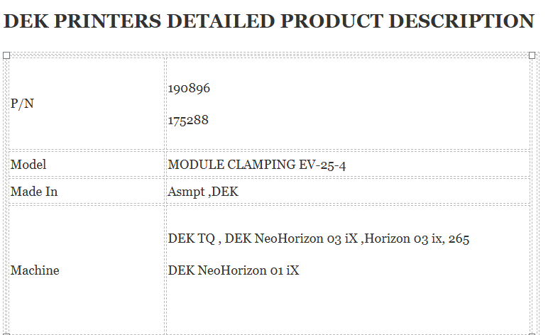 Dek Printer 190896