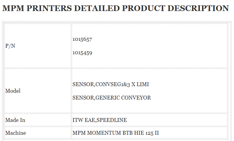 Mpm Printer 1015657