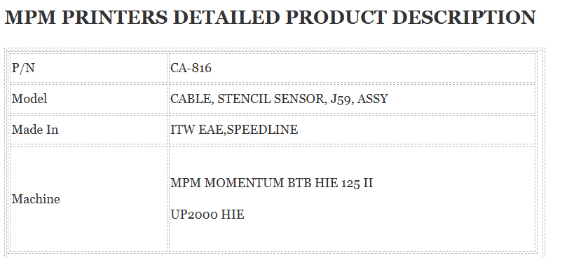 Mpm Printer CA-816