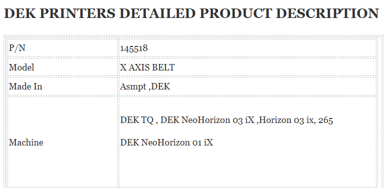Dek Printer 145518
