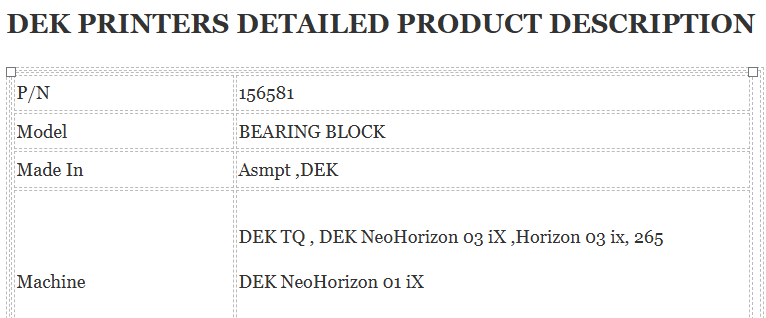 Dek Printer 156581