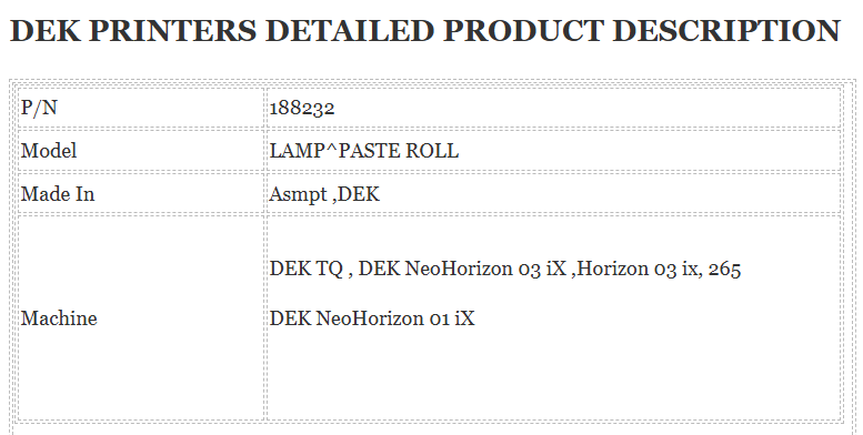Dek Printer 188232