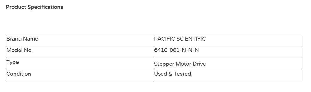PACIFIC SCIENTIFIC 6410-001-N-N-N stepper motor drives, used for precise motion control in automation systems.